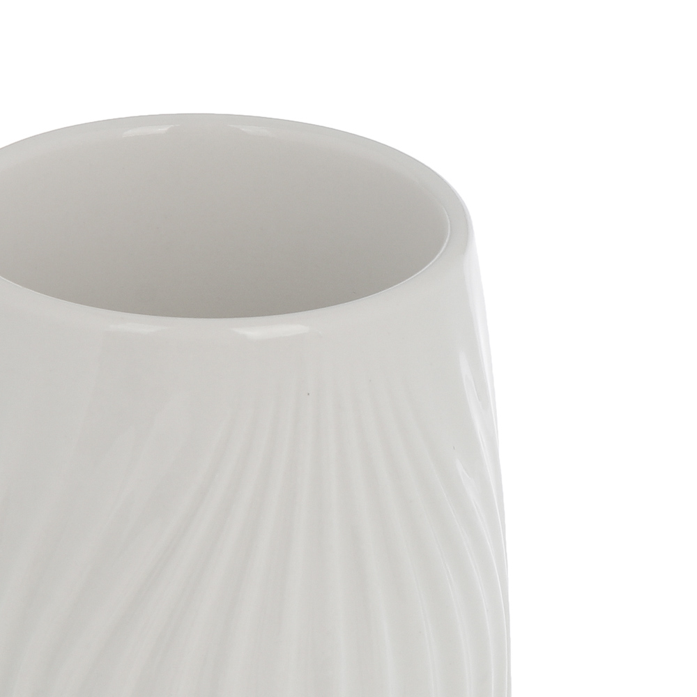 Стакан для ванной комнаты тм VETTA Тиволи, керамогранит, белый, 6,5x6,5x9,5см, арт.№ 463-589