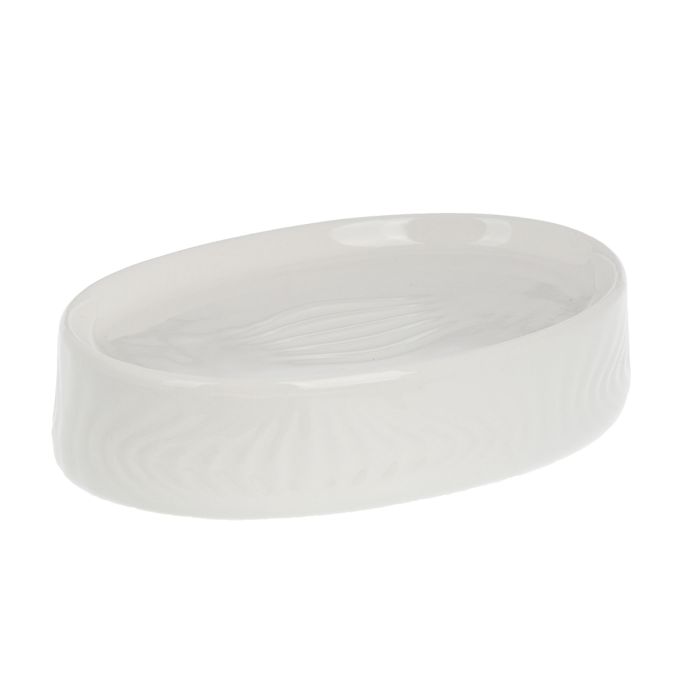 Мыльница тм VETTA Тиволи, керамогранит, белый, 12,5x8,5x3см, арт.№ 463-590