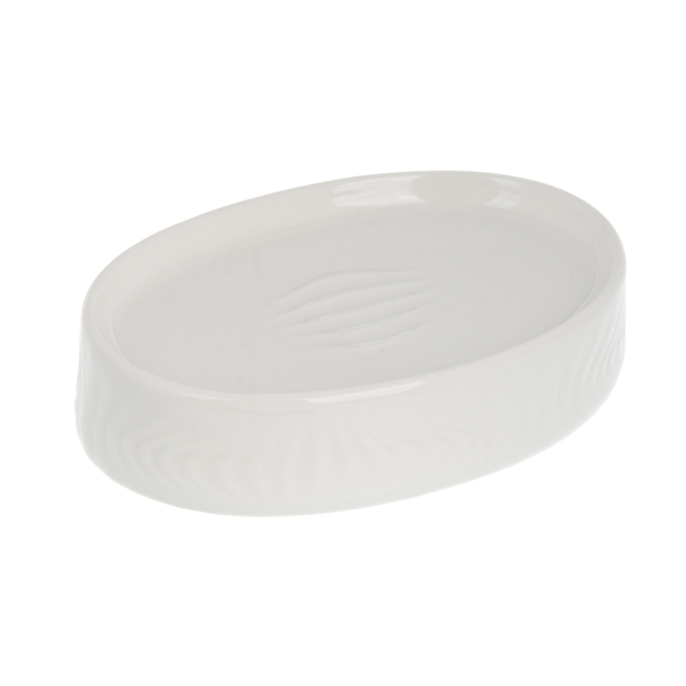 Мыльница тм VETTA Тиволи, керамогранит, белый, 12,5x8,5x3см, арт.№ 463-590