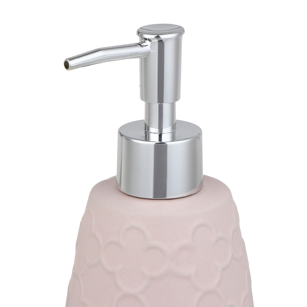 VETTA Дозатор для жидкого мыла, керамика, 300 мл, 8x8x18,5 см, Оливия, персиковый, арт.№ 478-186