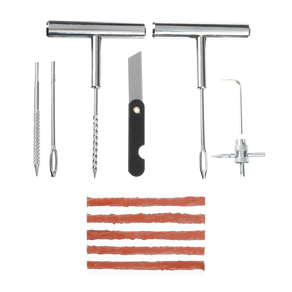 ЕРМАК Набор для ремонта бескамерных шин в кейсе 12 предметов, арт.№ 777-010