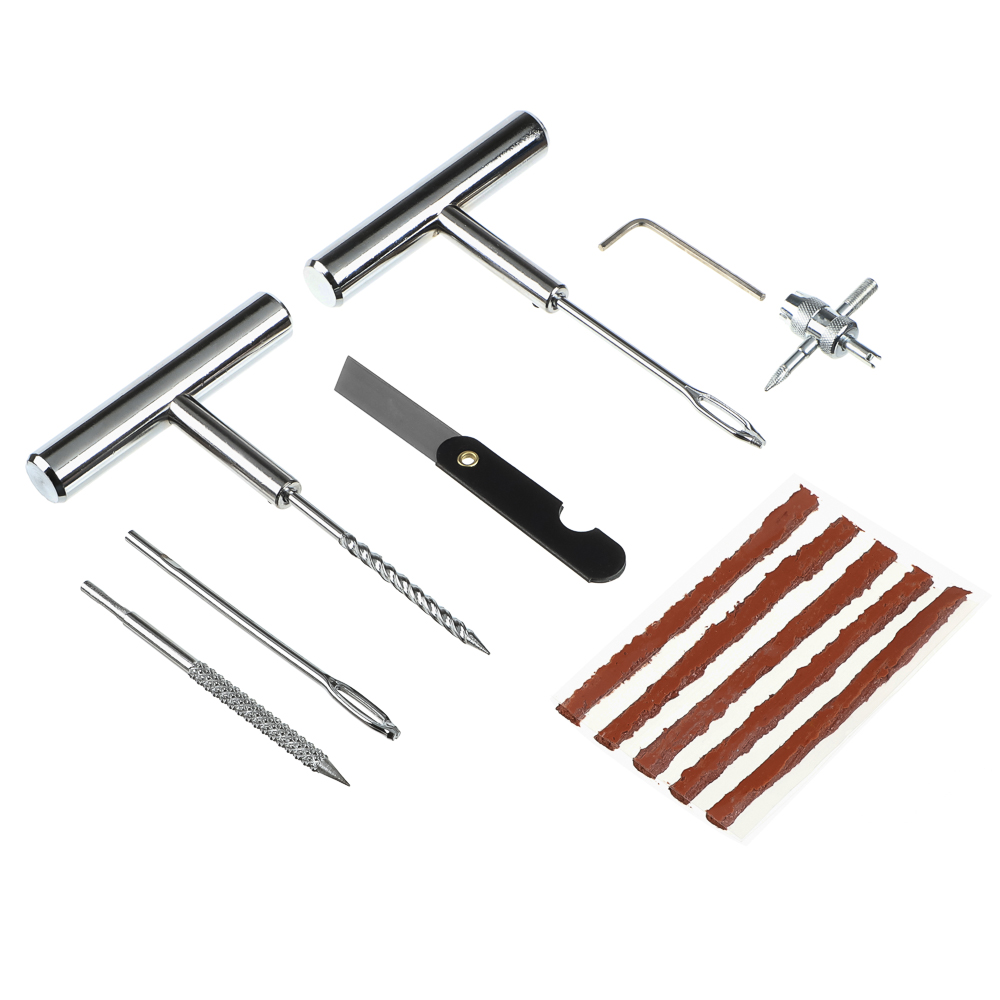 ЕРМАК Набор для ремонта бескамерных шин в кейсе 12 предметов, арт.№ 777-010