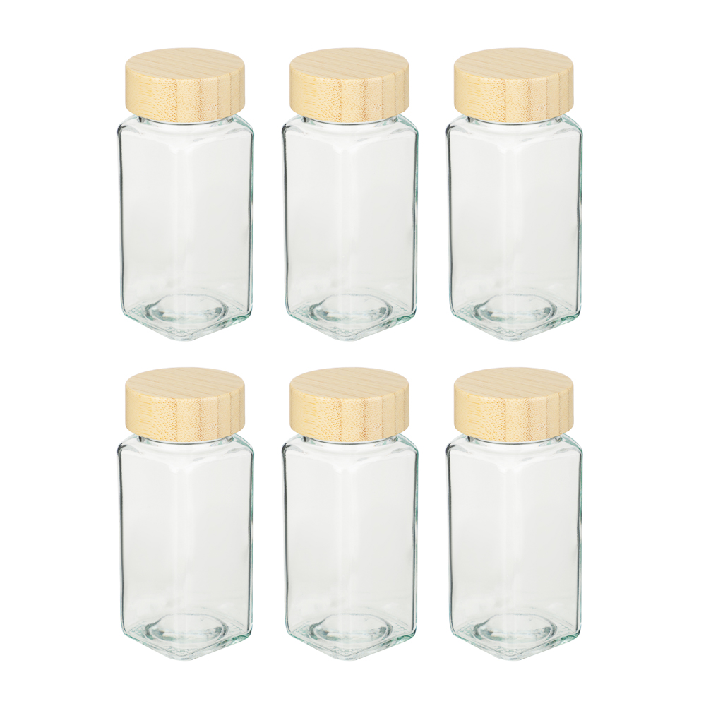 VETTA ЭКО Вуд Набор банок для специй, 6шт., 120мл,стекло, бамбук, арт.№ 828-329
