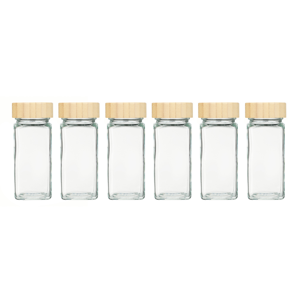 VETTA ЭКО Вуд Набор банок для специй, 6шт., 120мл,стекло, бамбук, арт.№ 828-329