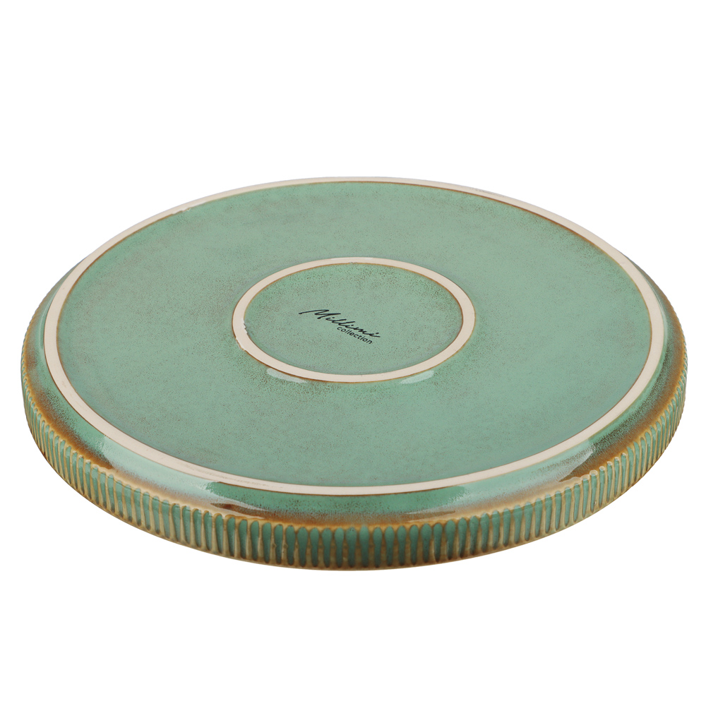 MILLIMI Кантри тарелка закусочная 21,3см, керамика, зеленый, арт.№ 824-225
