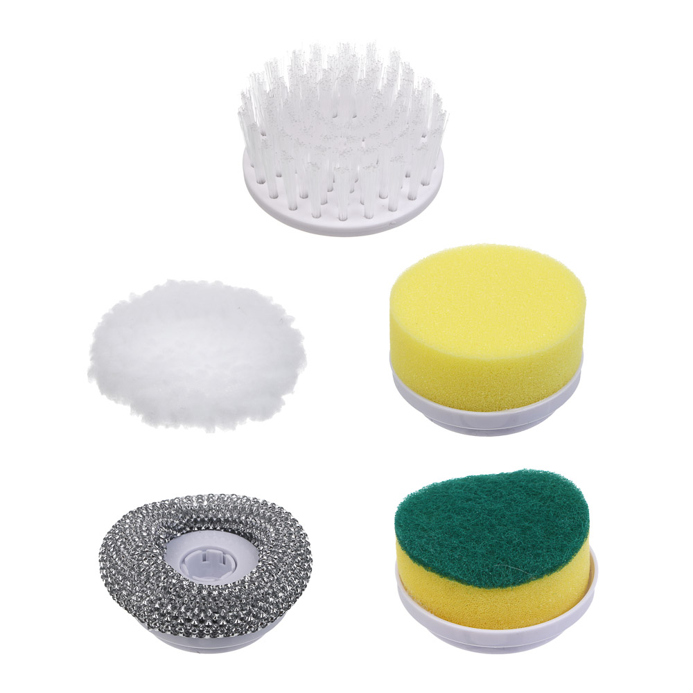 LEBEN Электрическая щетка для уборки, 5 насадок, 500 мАч, пластик, белый, арт.№ 247-013