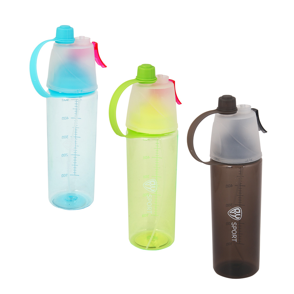 Бутылка спортивная с распылителем тм BY SPORT, 550мл, 25х7см, AS, 3 цвета, арт.№ 088-130