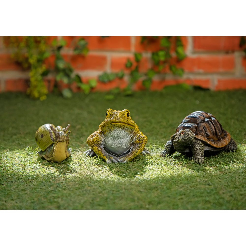 INBLOOM Фигура садовая "Улитка, лягушка, черепаха", h7-9см, полистоун, арт.№ 162-186