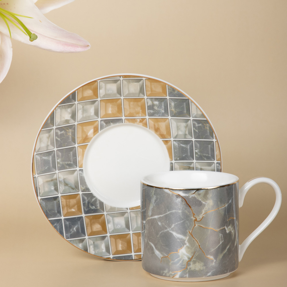 MILLIMI Грей Набор чайный 2 пр., 220мл, 14,5см, фарфор, арт.№ 802-488