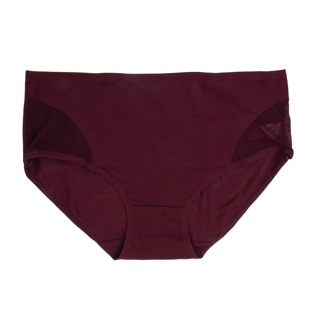 GALANTE Трусы женские макси с декором, р.50, 95%хлопок, 5%спандекс, бордовый, НБ25-15, арт.№ 331-368