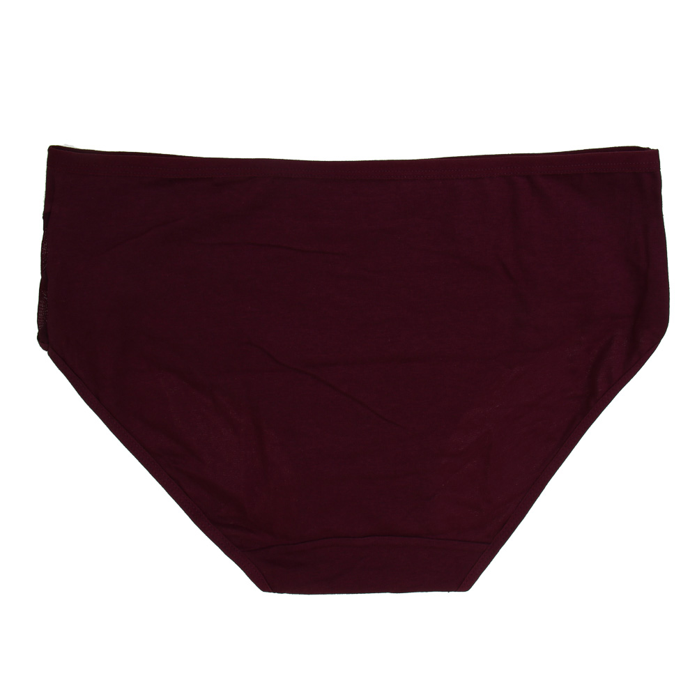 GALANTE Трусы женские макси с декором, р.50, 95%хлопок, 5%спандекс, бордовый, НБ25-15, арт.№ 331-368
