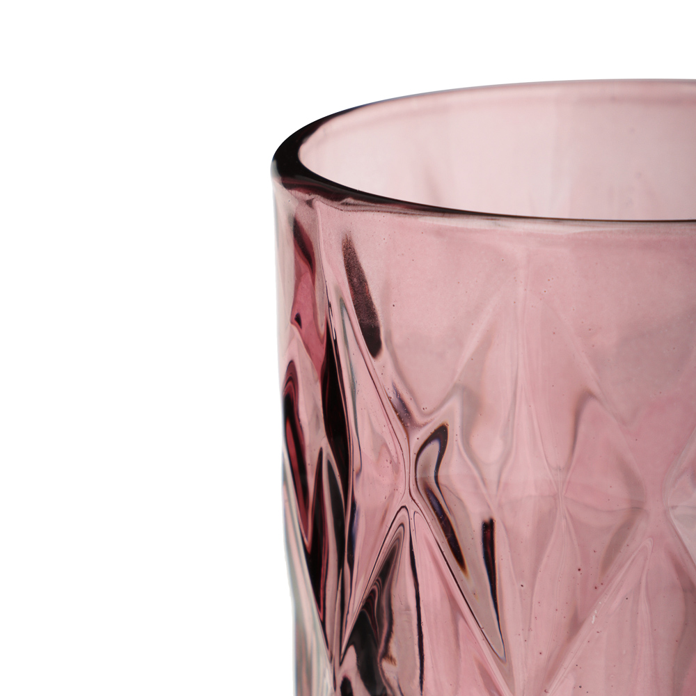 MILLIMI Набор стаканов высоких 6 шт, 350 мл, стекло, бордовый ромб, арт.№ 878-635