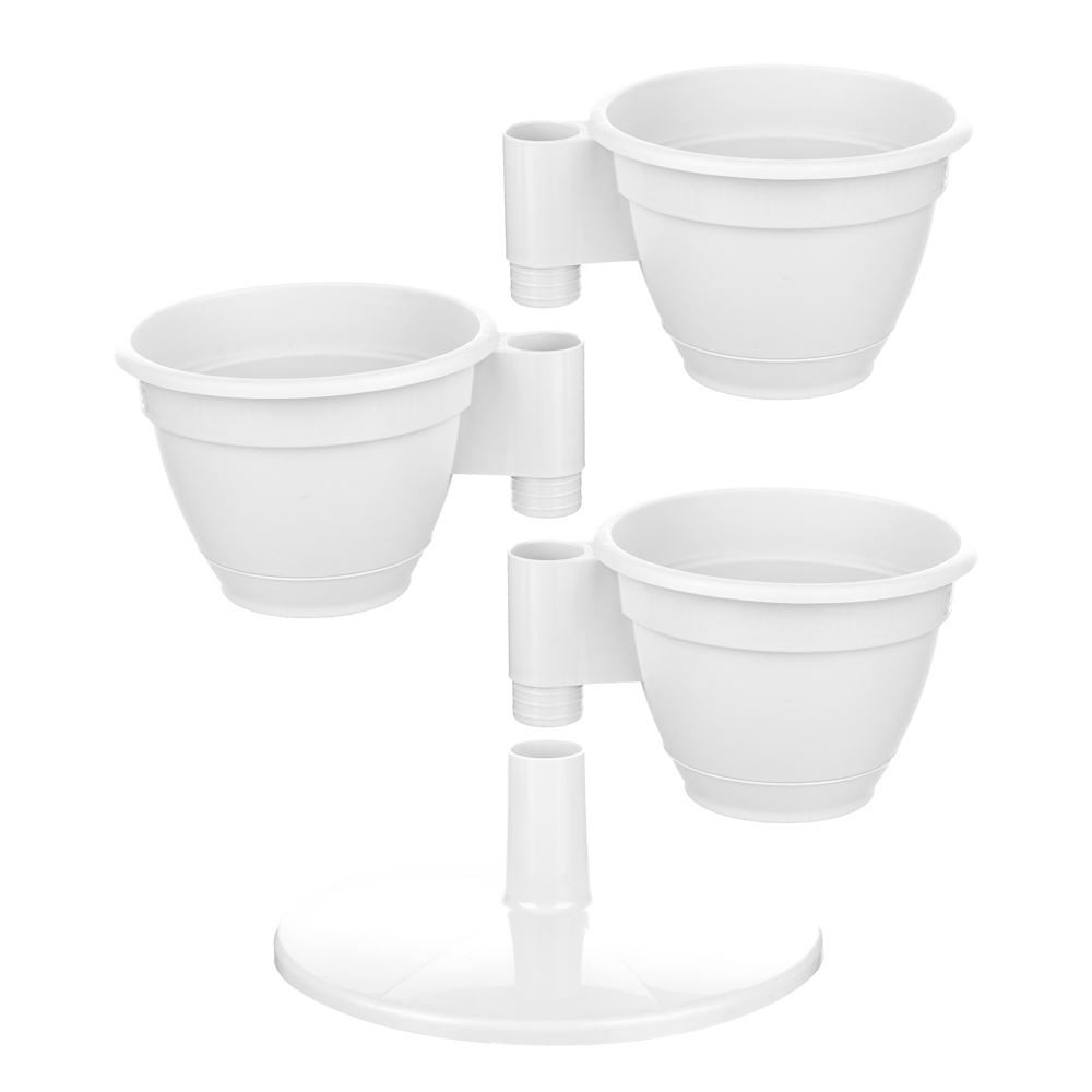 Каскад цветочный "Антик" белый/фраппе 3шт x 0,9л, арт.№ 164-219