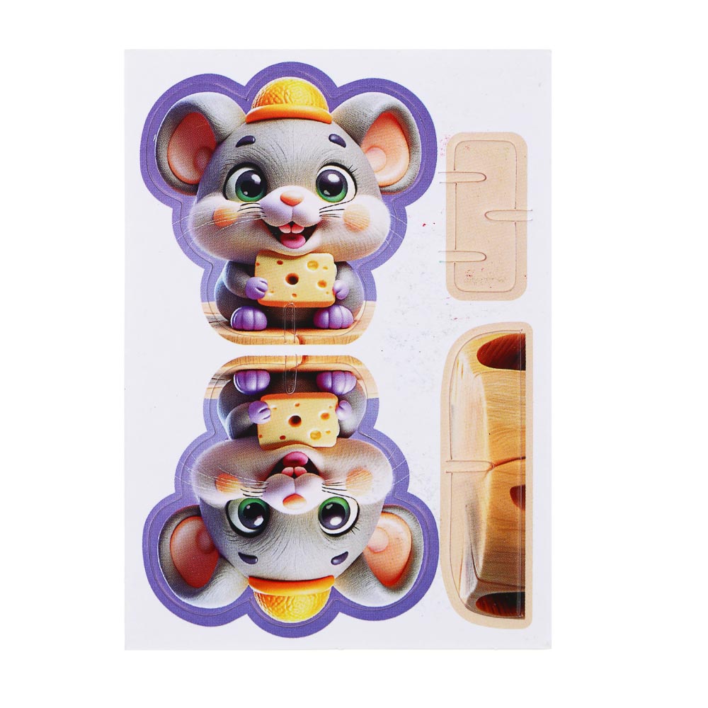 BY Пазл 3Д "Милые животные" 6х8,4см, пенокартон, 25 дизайнов, арт.№ 214-093