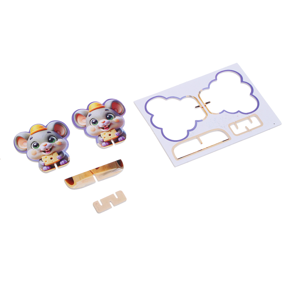 BY Пазл 3Д "Милые животные" 6х8,4см, пенокартон, 25 дизайнов, арт.№ 214-093