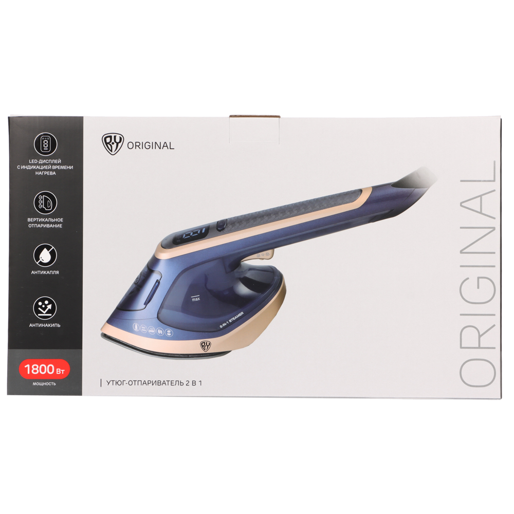BY Русские Супергерои Утюг-отпариватель 2в1, 1800 Вт, паровой удар 120 гр/мин, LED дисплей, керамика, арт.№ 249-047