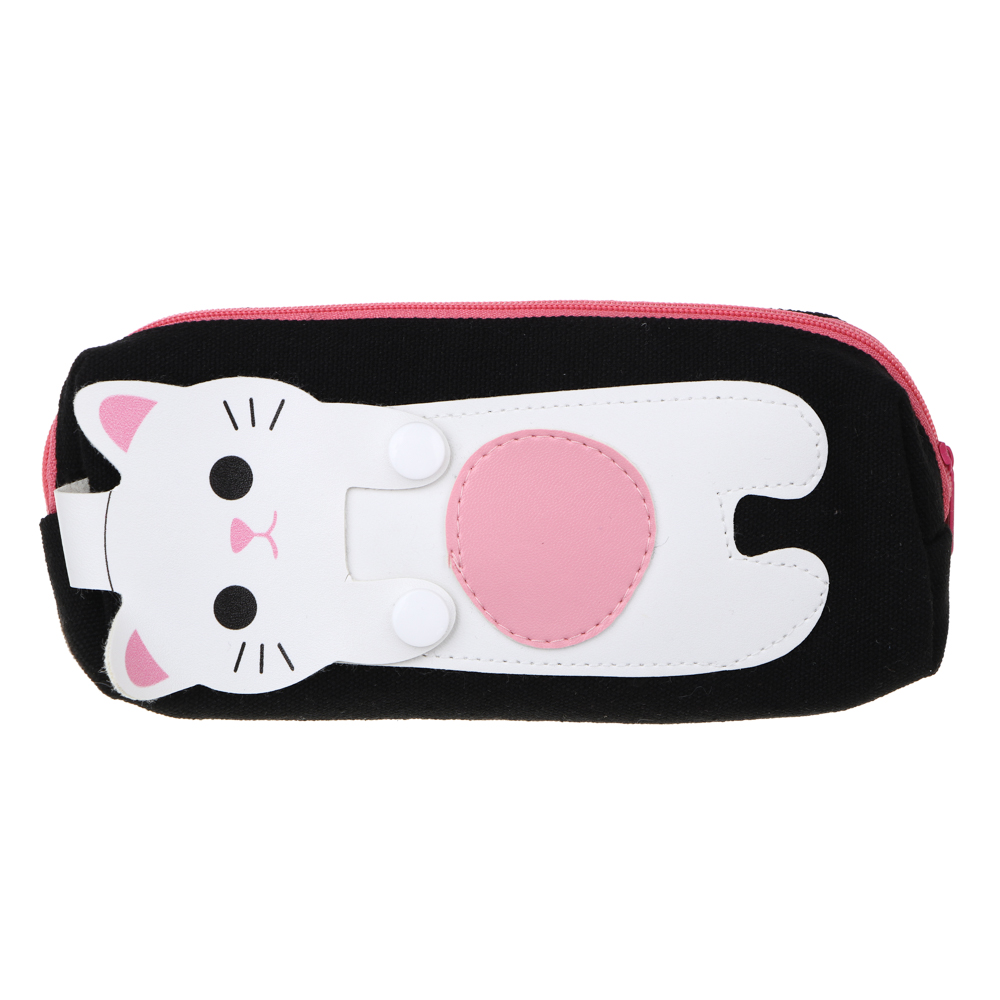 МИЛЫЙ КОТИК Пенал прямоугольный, 20х7х5см, 1 отд., накладной карман, клапан на кнопках, п/э, пакет, арт.№ 238-430