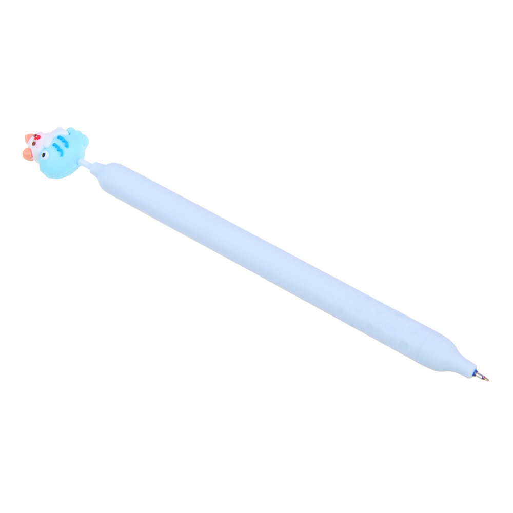 Авторучка гелевая "пиши-стирай" синяя, антискользящий корпус, ластик-фигурка "Зверята", 4 дизайна, арт.№ 591-242