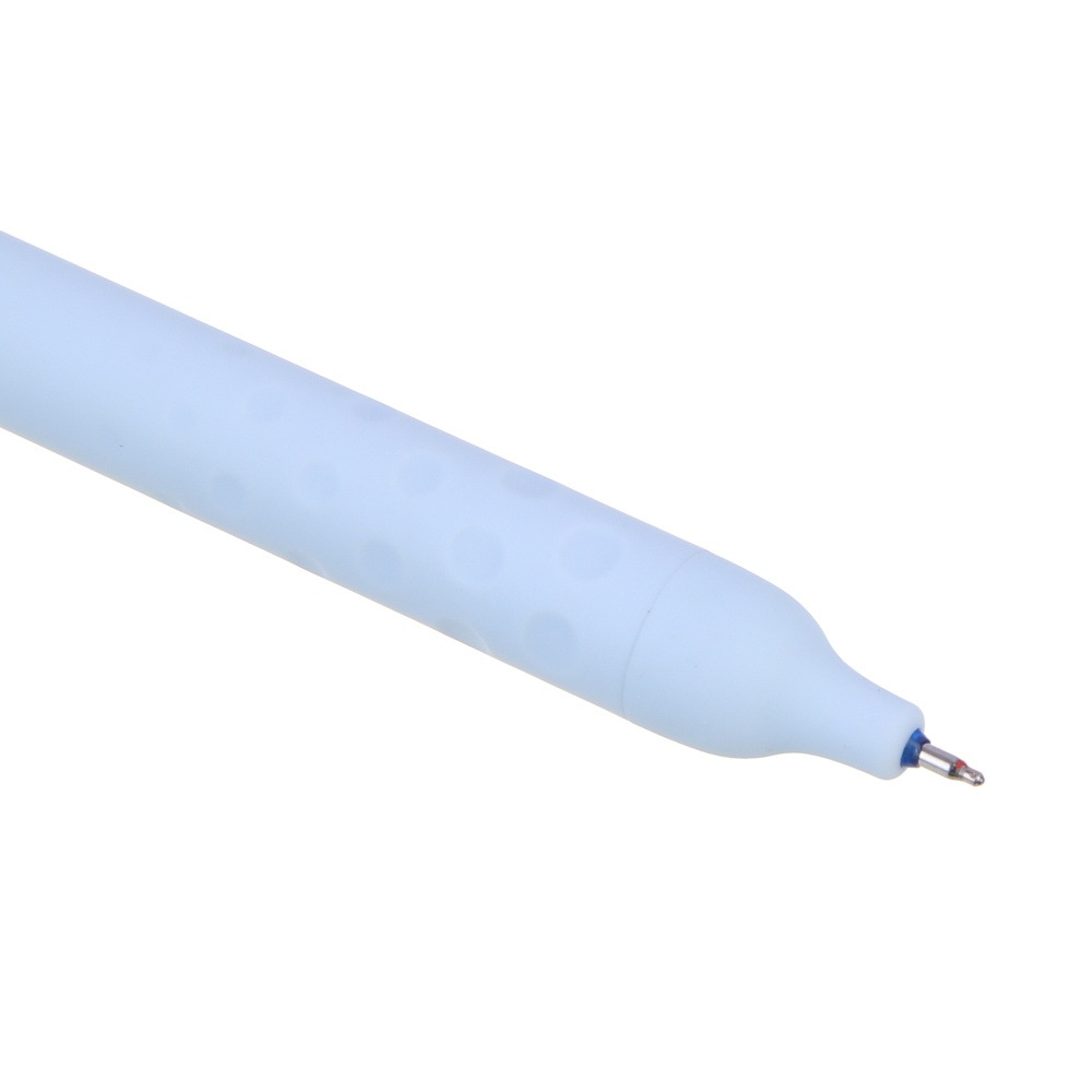 Авторучка гелевая "пиши-стирай" синяя, антискользящий корпус, ластик-фигурка "Зверята", 4 дизайна, арт.№ 591-242