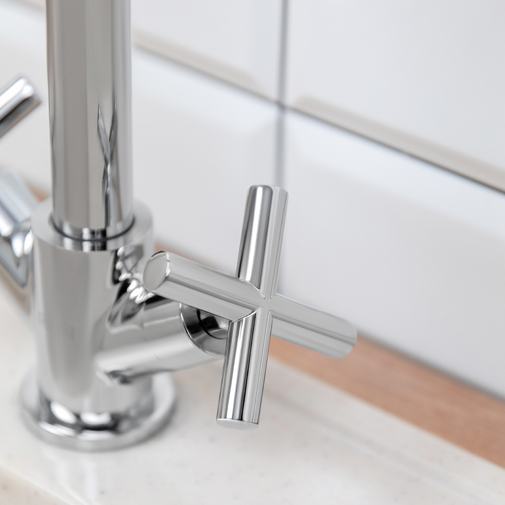 RAIN Смеситель для кухни Кристал, кран-буксы 1/2, гайка, латунь, хром, арт.№ 561-018