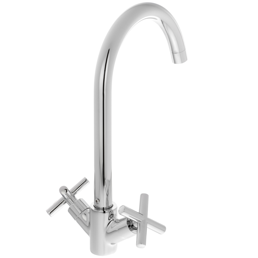 RAIN Смеситель для кухни Кристал, кран-буксы 1/2, гайка, латунь, хром, арт.№ 561-018