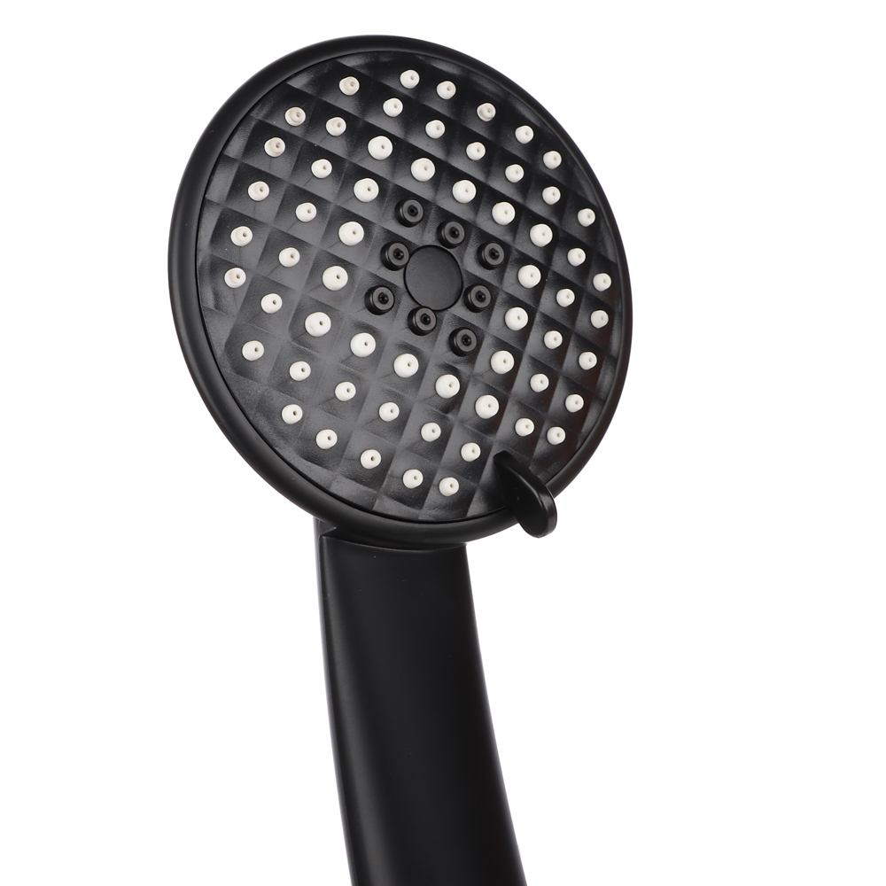 RAIN Смеситель для ванны Кристал, короткий излив, душ. набор, кран-буксы 1/2, латунь, черный, арт.№ 561-019