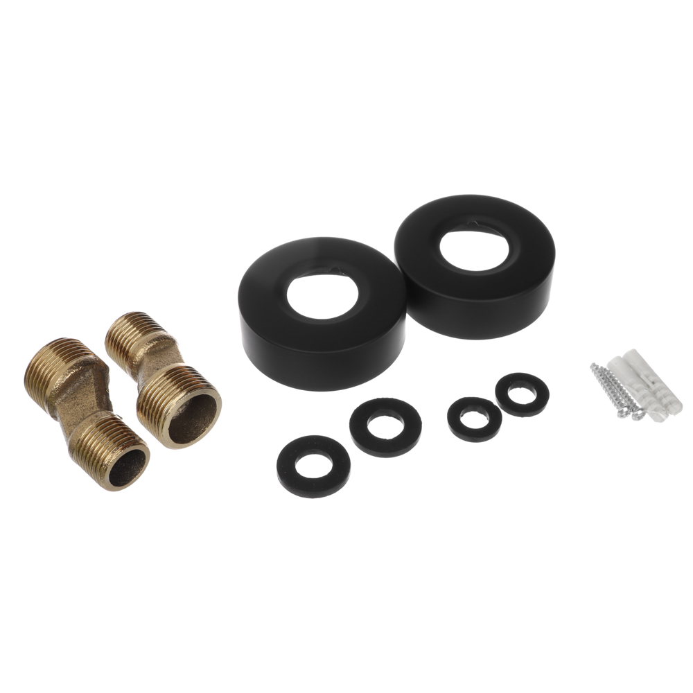 RAIN Смеситель для ванны Кристал, короткий излив, душ. набор, кран-буксы 1/2, латунь, черный, арт.№ 561-019