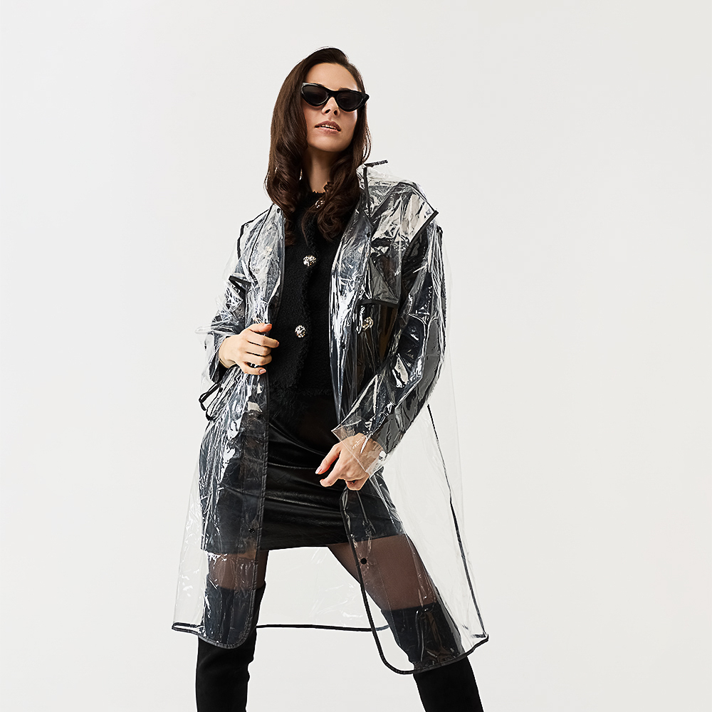 INBLOOM Дождевик прозрачный с окантовкой 100х62см, 130мкм, ЭВА, арт.№ 188-111