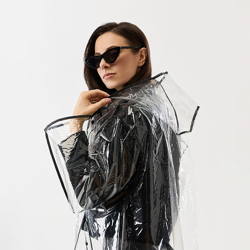 INBLOOM Дождевик прозрачный с окантовкой 100х62см, 130мкм, ЭВА, арт.№ 188-111