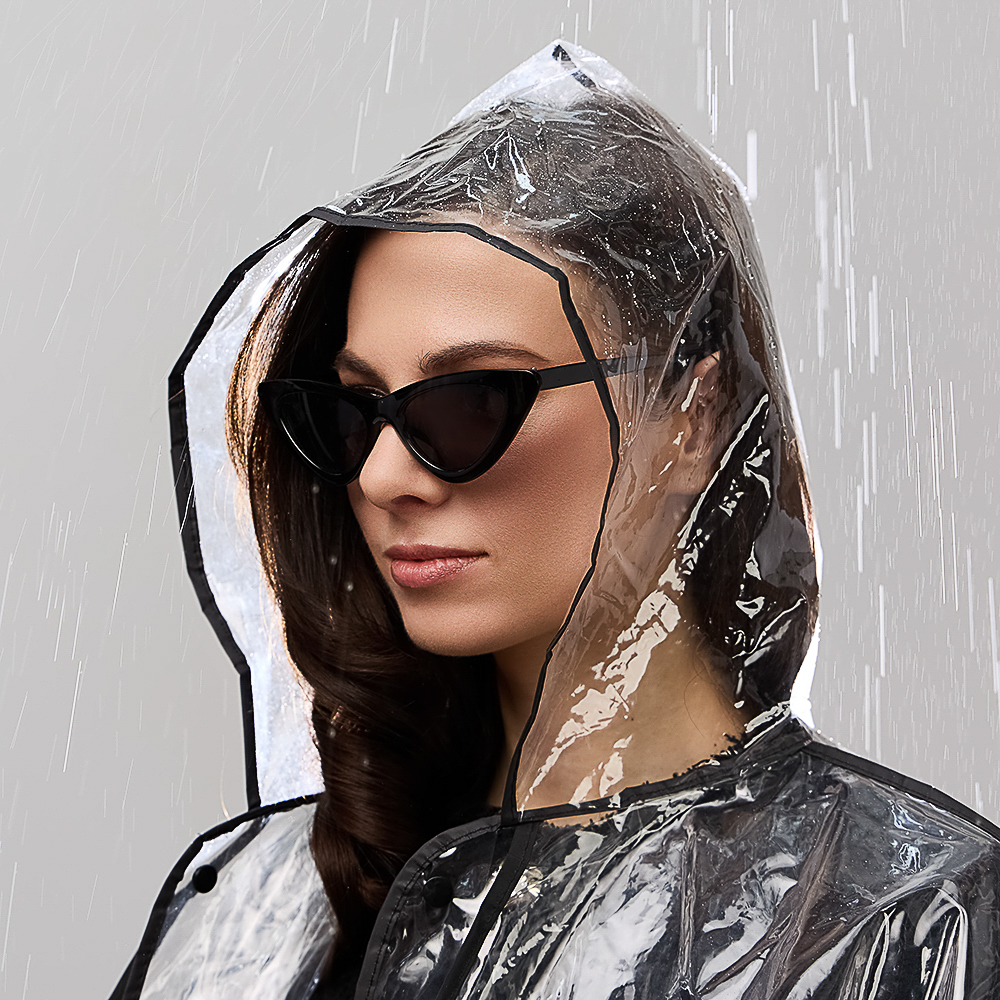 INBLOOM Дождевик прозрачный с окантовкой 100х62см, 130мкм, ЭВА, арт.№ 188-111