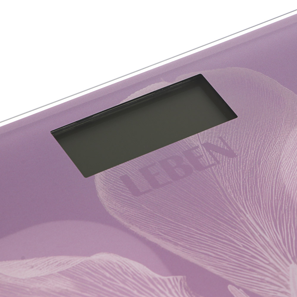 Весы напольные электронные "Ботаника" тм LEBEN, ЖК-дисплей, макс. нагр.до 180кг, 28х28см, арт.№ 252-102