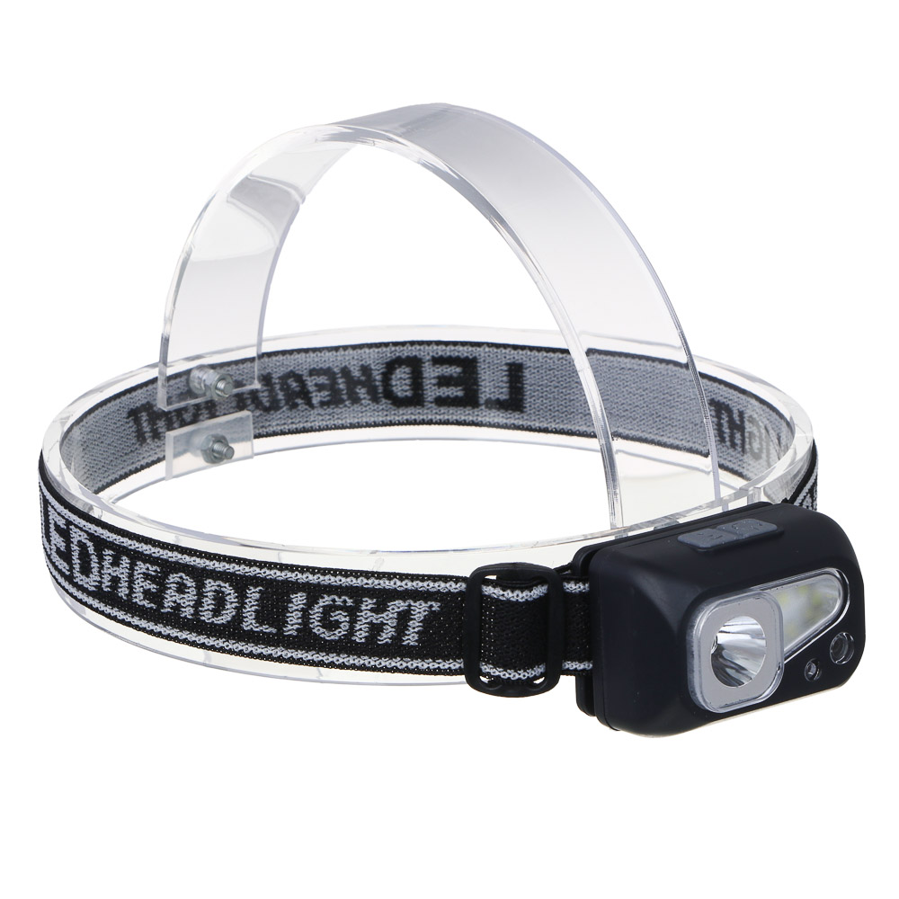 Фонарь налобный тм ЕРМАК, сенсорный, XPE LED + 3 SMD, 6 режимов, 500мАч, зарядка Type C, 57х29х38 мм, арт.№ 221-088