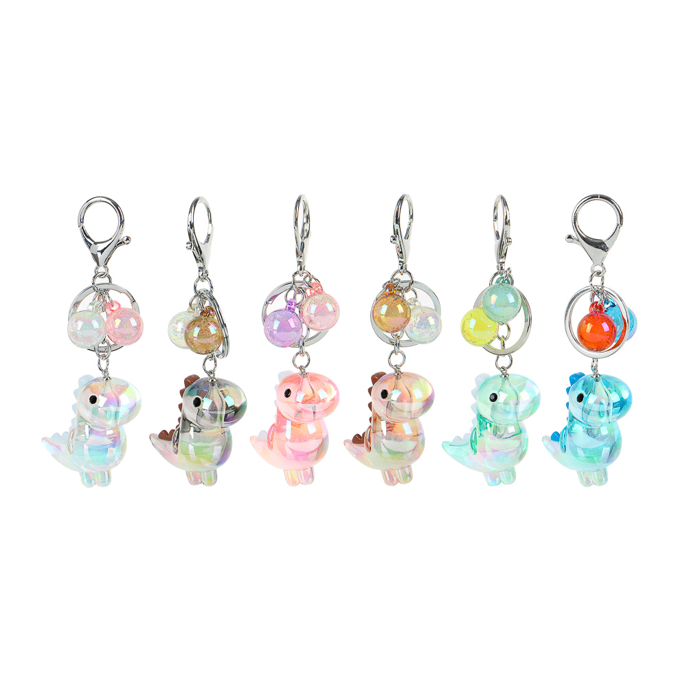 Брелок 5,5x3,5см, "Ящеры", акрил, металлический карабин, 6 цветов, арт.№ 095-008