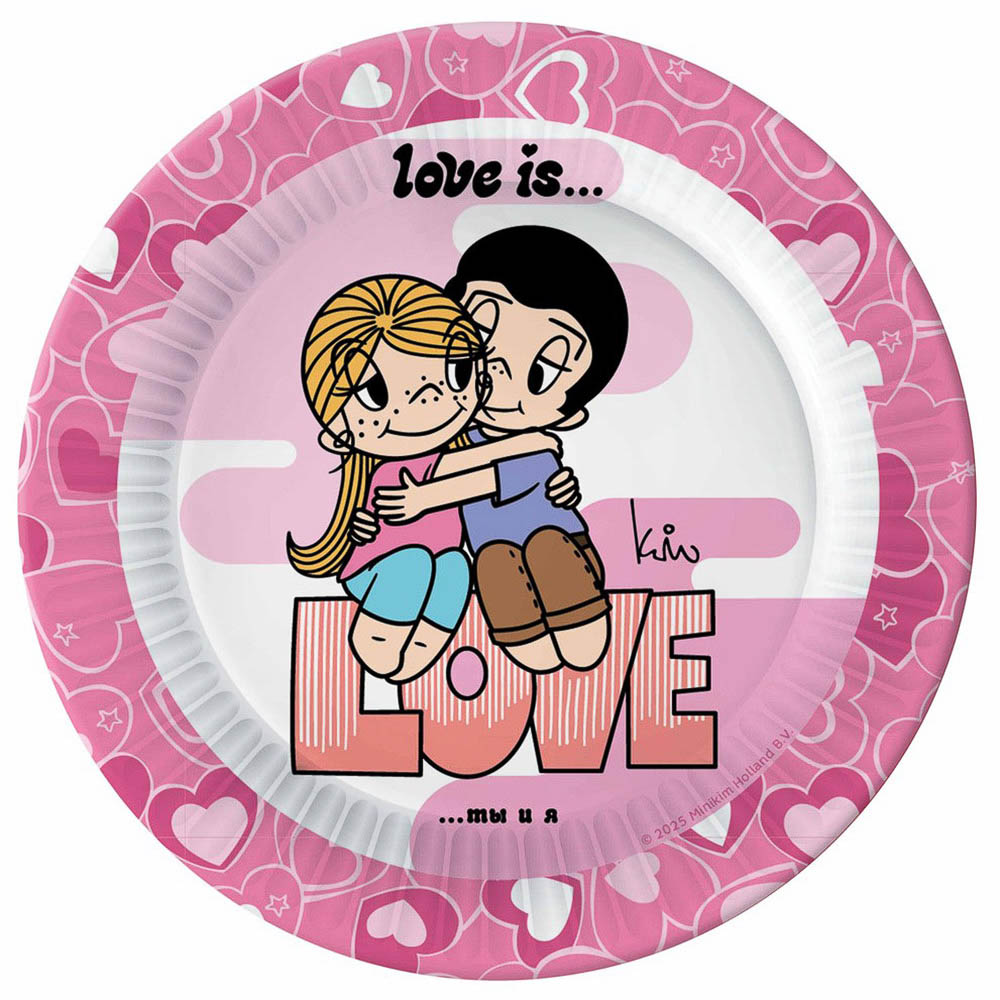 Love is…Набор бумажных тарелок, 6 шт d=180 мм, арт.№ 530-439