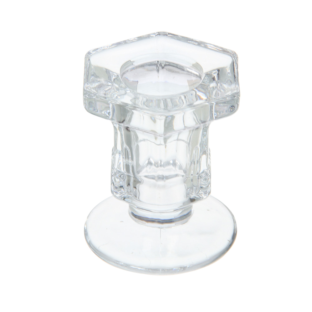 Подсвечник тм LADECOR стеклянный, 4,5х5,2x5,8 см, для высоких свечей, арт.№ 477-269