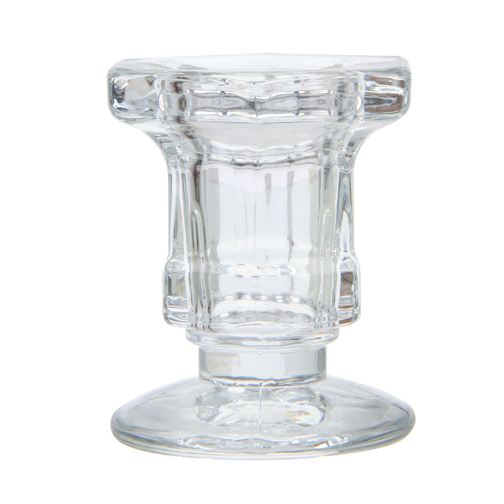 Подсвечник тм LADECOR стеклянный, 4,5х5,2x5,8 см, для высоких свечей, арт.№ 477-269