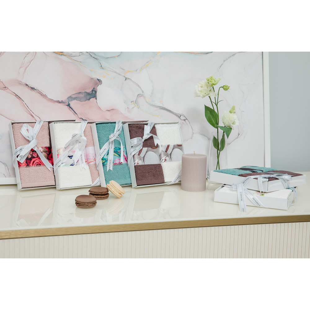 PROVANCE Мятный Латте Комплект полотенец махровых 2шт, 100% хлопок, 30х50см, 350гр/м, 6 дизайнов, арт.№ 488-044