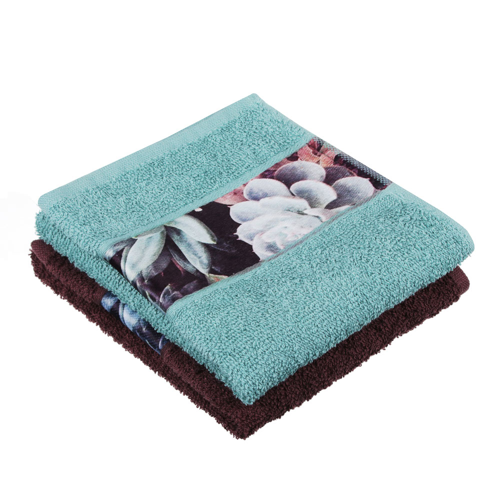 PROVANCE Мятный Латте Комплект полотенец махровых 2шт, 100% хлопок, 30х50см, 350гр/м, 6 дизайнов, арт.№ 488-044