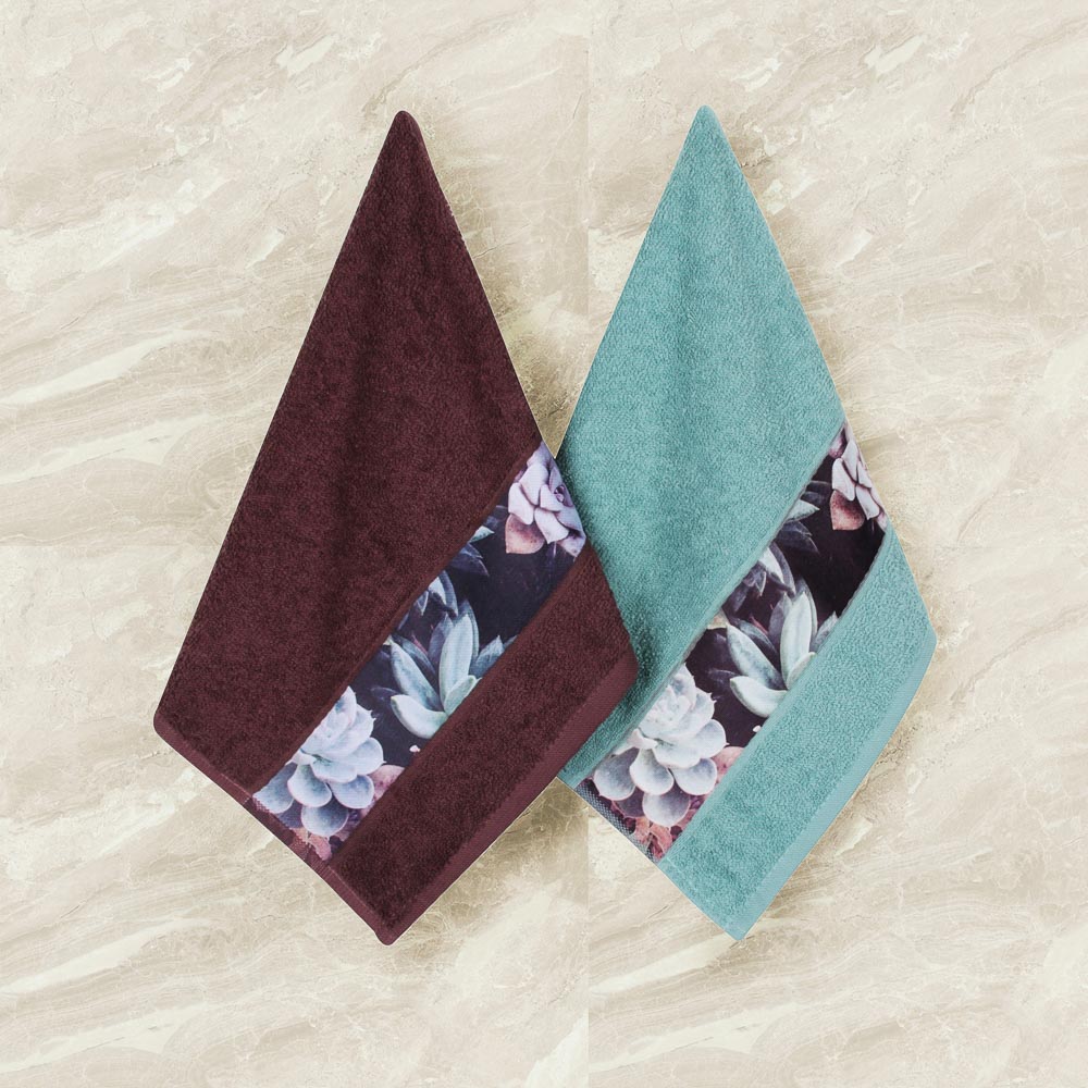 PROVANCE Мятный Латте Комплект полотенец махровых 2шт, 100% хлопок, 30х50см, 350гр/м, 6 дизайнов, арт.№ 488-044