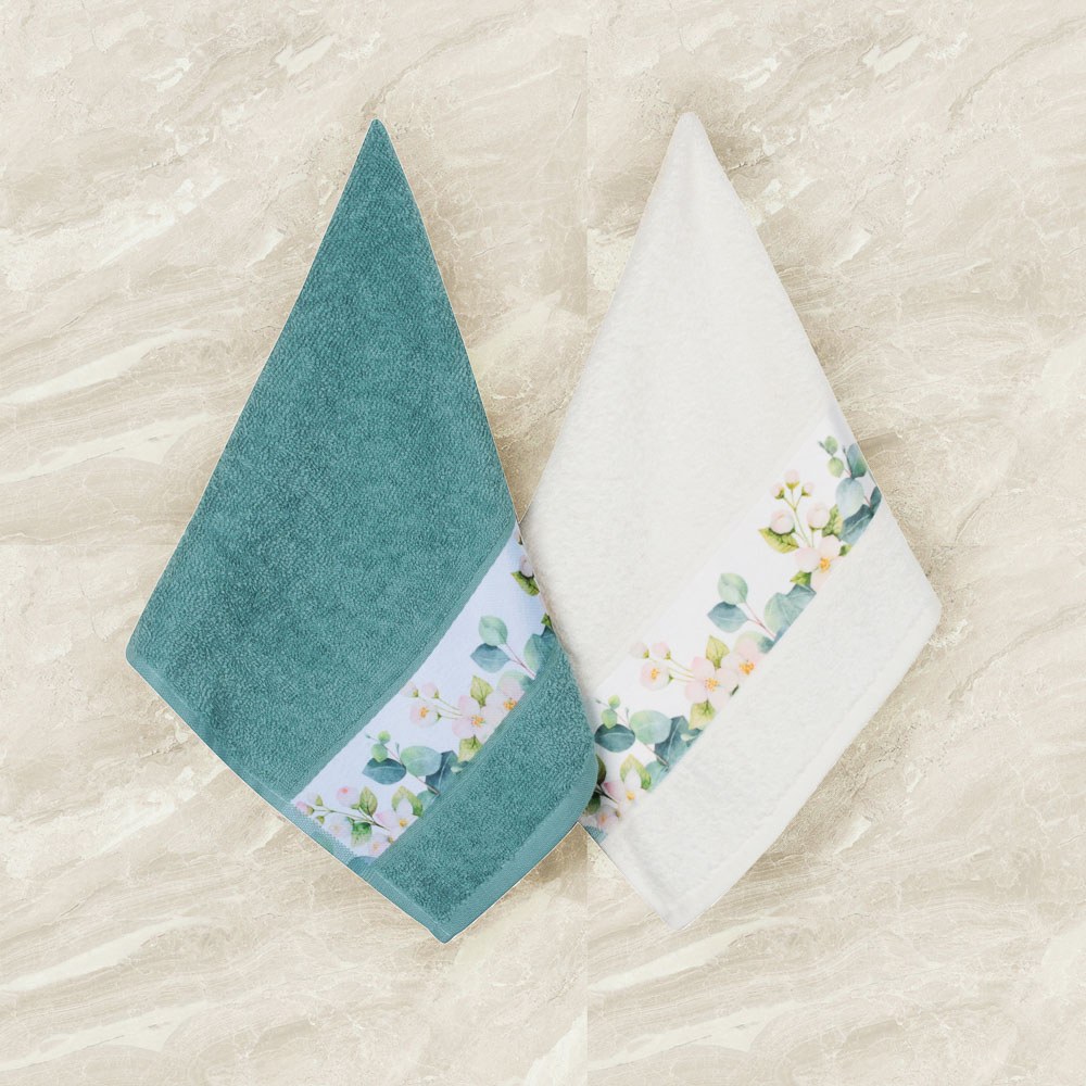 PROVANCE Мятный Латте Комплект полотенец махровых 2шт, 100% хлопок, 30х50см, 350гр/м, 6 дизайнов, арт.№ 488-044