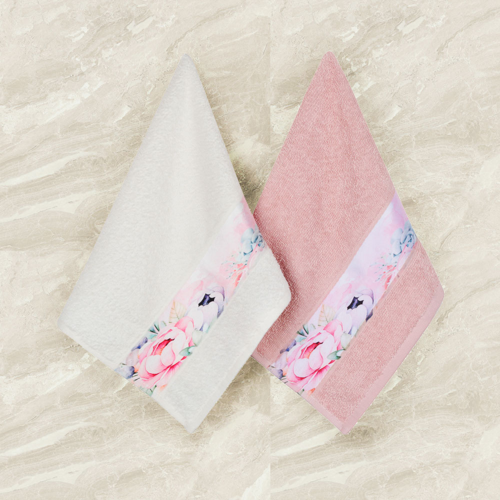 PROVANCE Мятный Латте Комплект полотенец махровых 2шт, 100% хлопок, 30х50см, 350гр/м, 6 дизайнов, арт.№ 488-044