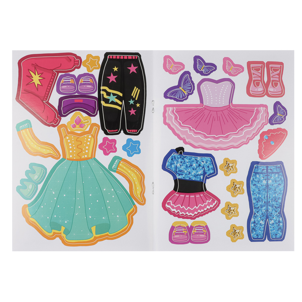 Книга "Чудесные наряды", с наклейками, 16х23см, 16 стр., 4 дизайна, арт.№ 290-389