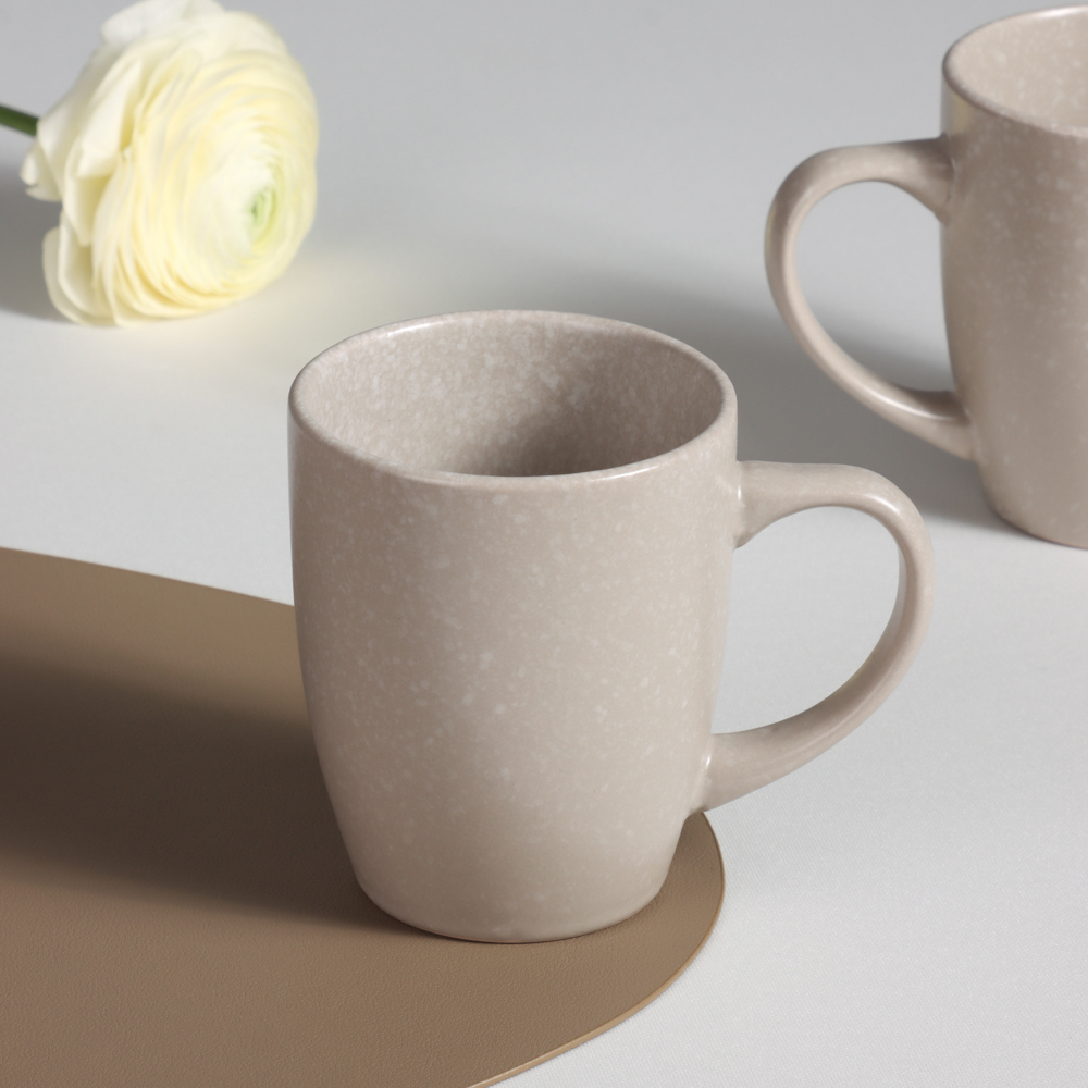 MILLIMI Набор столовой посуды 16 предметов (тарелка 26 см - 4 шт., тарелка 20 см - 4 шт., салатник 14 см - 4 шт., кружка 340 мл - 4 шт.) керамика, бежевый, арт.№ 824-179