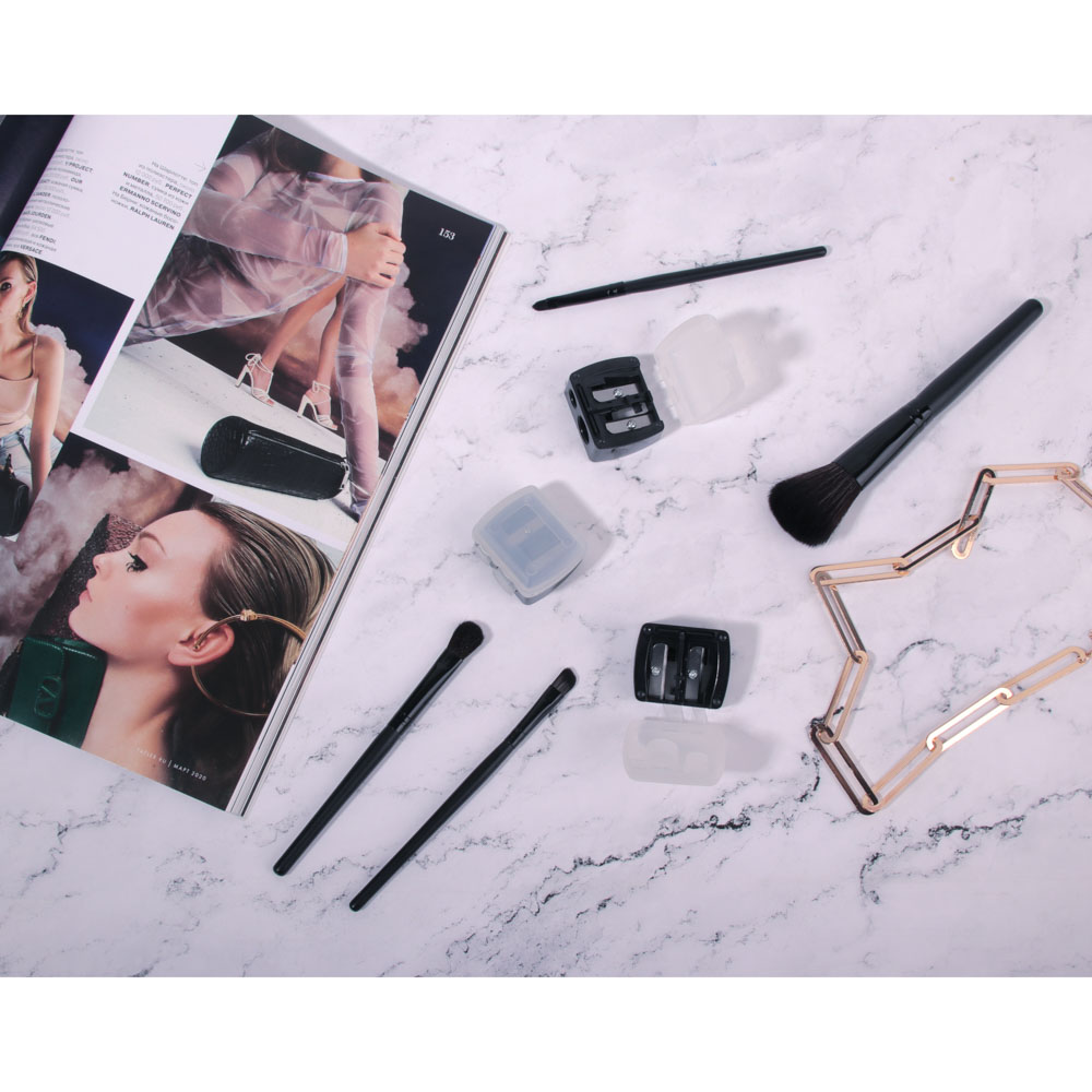 ЮНИLOOK Точилка для косметических карандашей двойная, пластик, 4х3,5х2см, черный, SB-02A-11, арт.№ 357-066