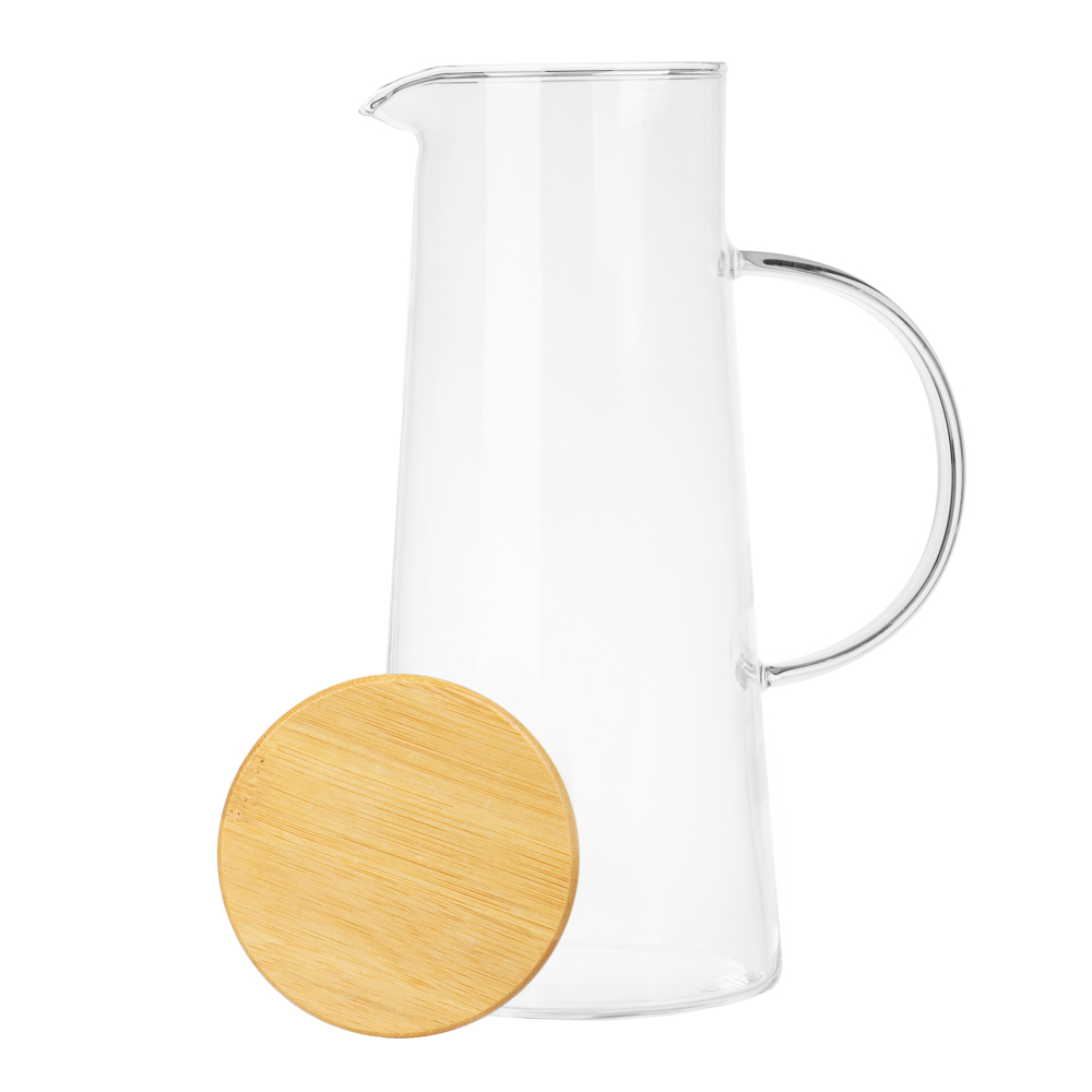 VETTA ЭКО Кувшин 1500мл, с металлическим фильтром, бамбуковая крышка, стекло, арт.№ 850-256