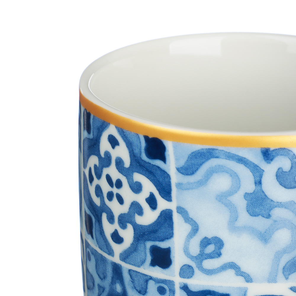 MILLIMI Кружка Голубая мозаика, 350мл, фарфор, 4 дизайна, арт.№ 806-279