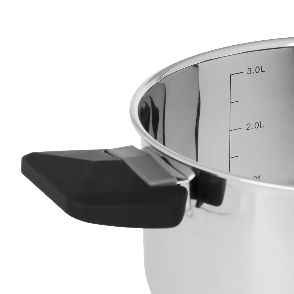 Кастрюля тм SATOSHI Манн 20х11,5см. 3,5л. со стекл. крышкой, индукция, арт.№ 822-300