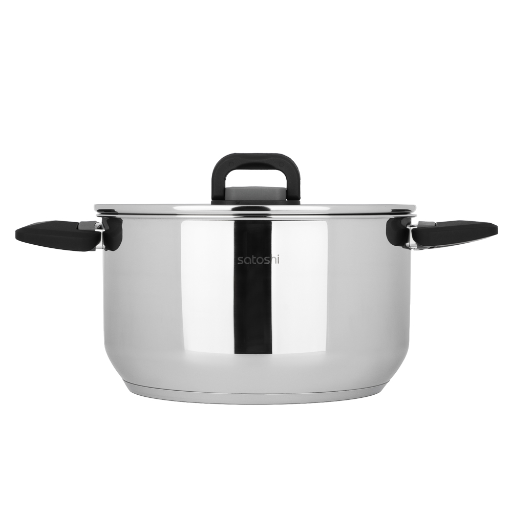 Кастрюля тм SATOSHI Манн 24х13,5см. 6,5л. со стекл. крышкой, индукция, арт.№ 822-301