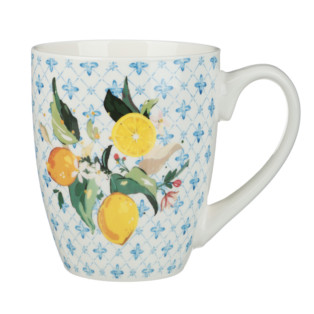 Кружка тм MILLIMI Лимоны, 400мл, фарфор, 3 дизайна, арт.№ 806-358
