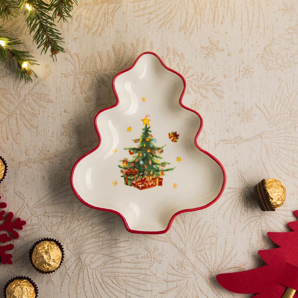 MILLIMI Лесная сказка Блюдо в форме ёлки, 20,5х17,5х2,5см, керамика, арт.№ 820-885